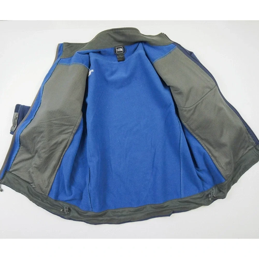 The North Face Jacket Mens Large Blue Full Zip Stretch Hike Camp Outdoors Adult